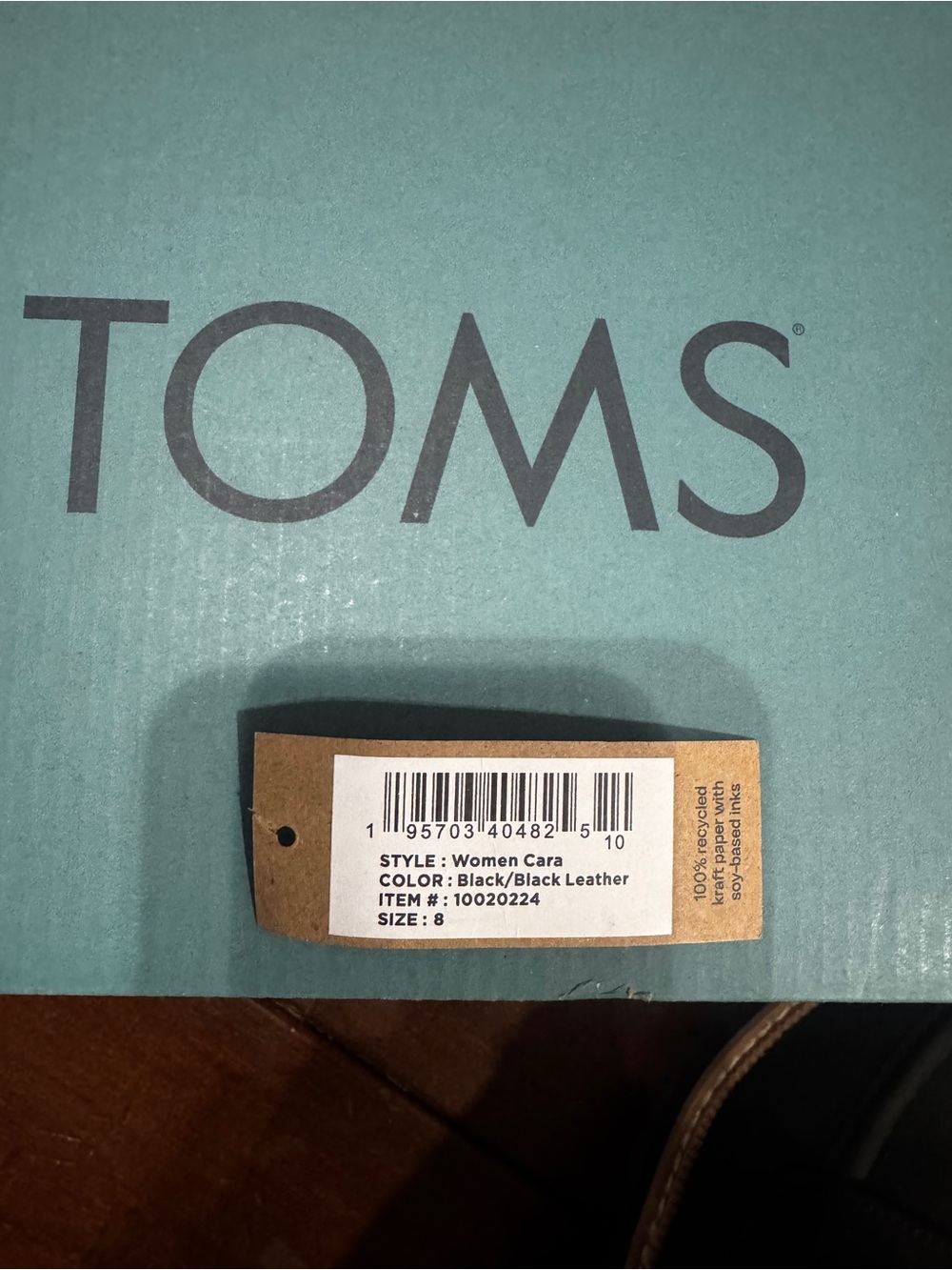 TOMS Black Suede Lug Sole Penny Loafers - Picture 6 of 6
